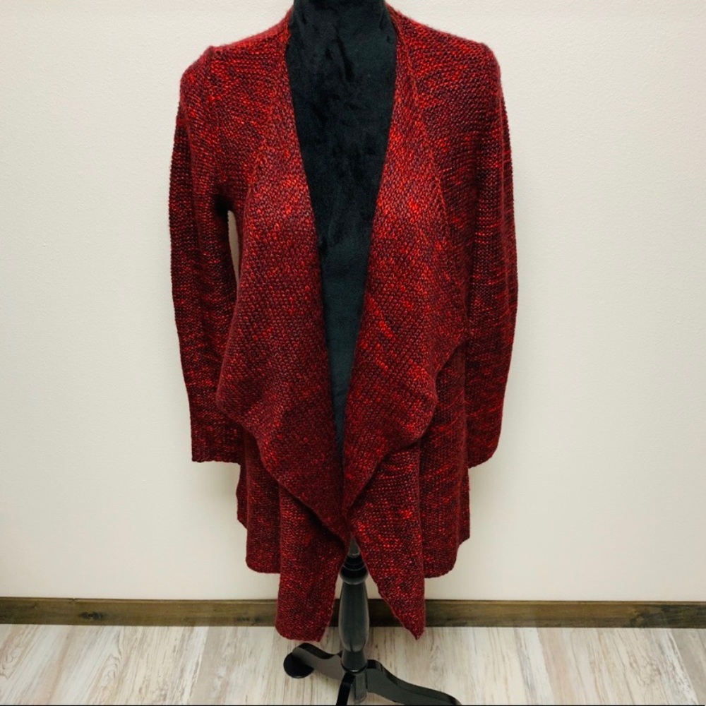 LIKE NEW Aerie Red Draped Open Cardigan Sweater S
